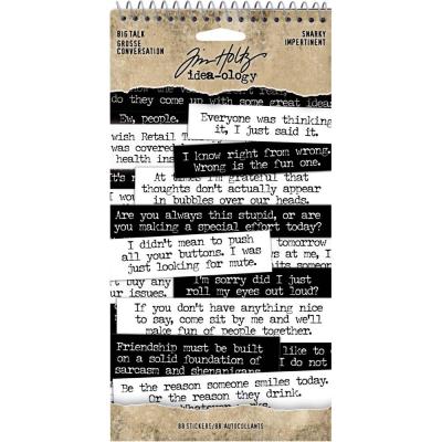 Idea-Ology Tim Holtz - Big Talk Stickers Tablet - Snarky